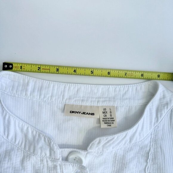DNKY JEANS White Jacket Short Sleeves 100% Cotton size large - Picture 4 of 13